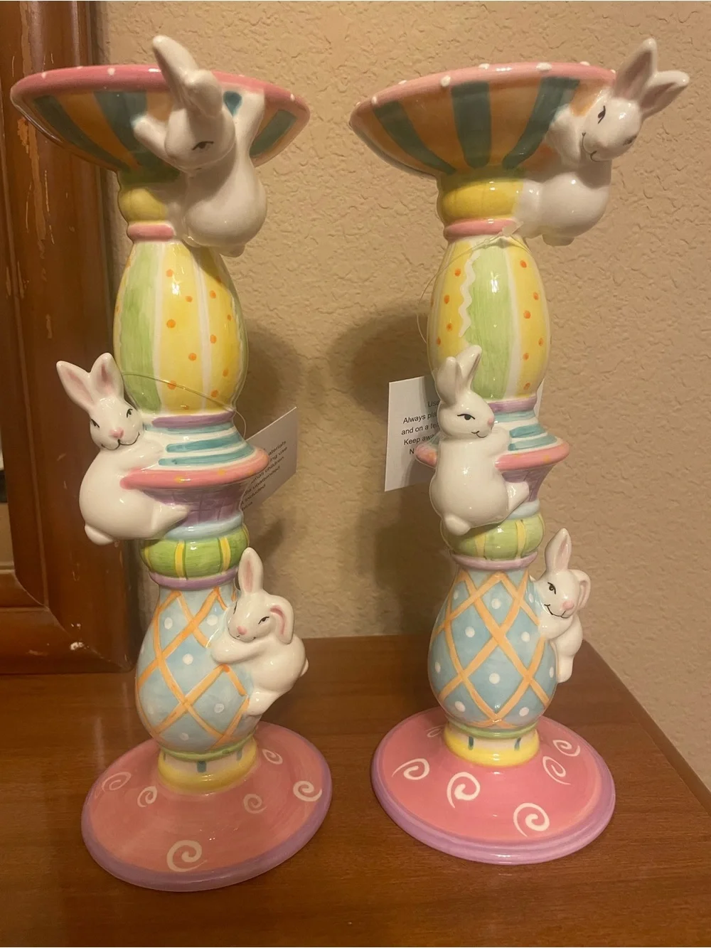 Bunny Tapered Candle Holders - Picture 1 of 3